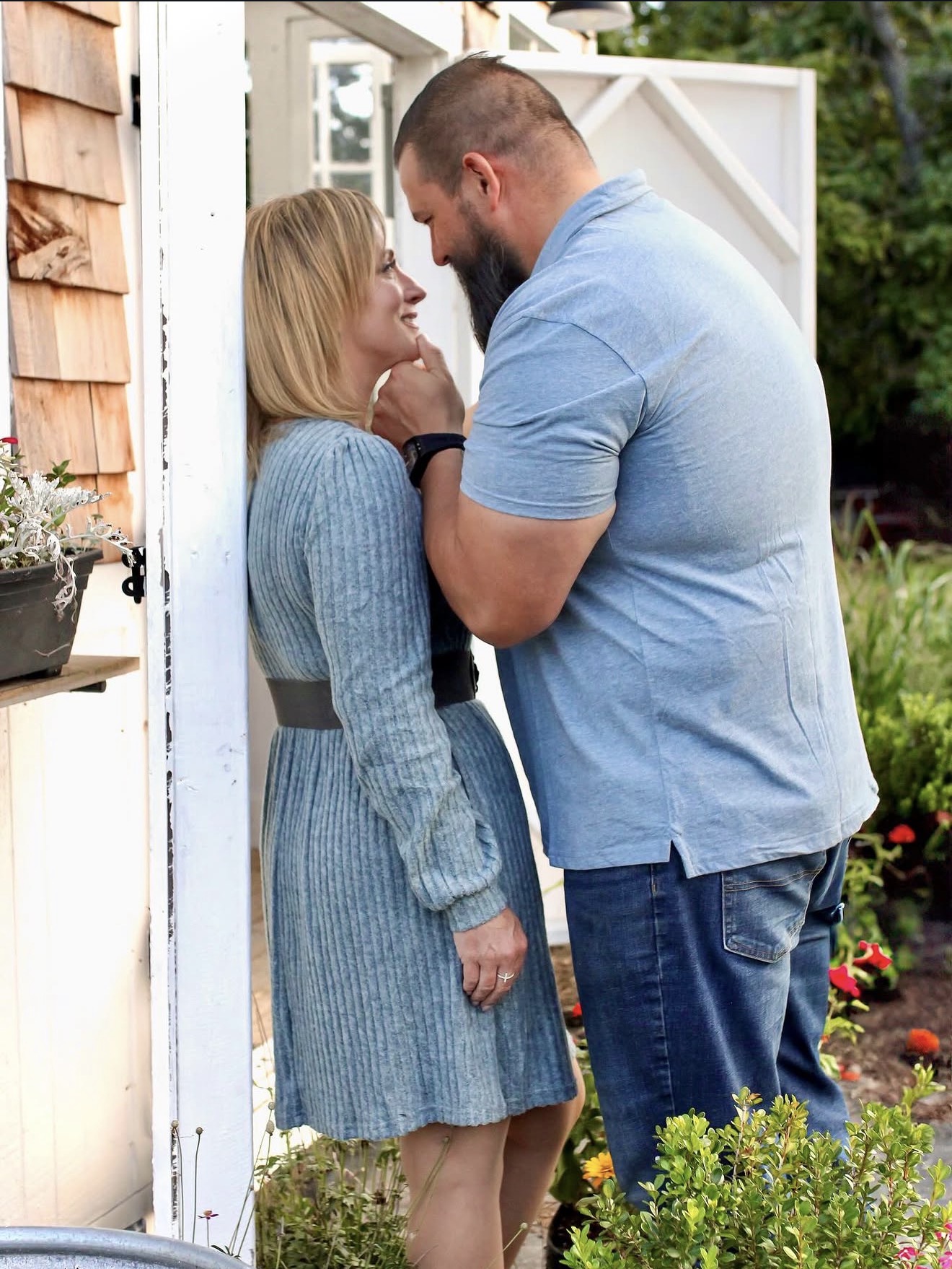 Couple embracing